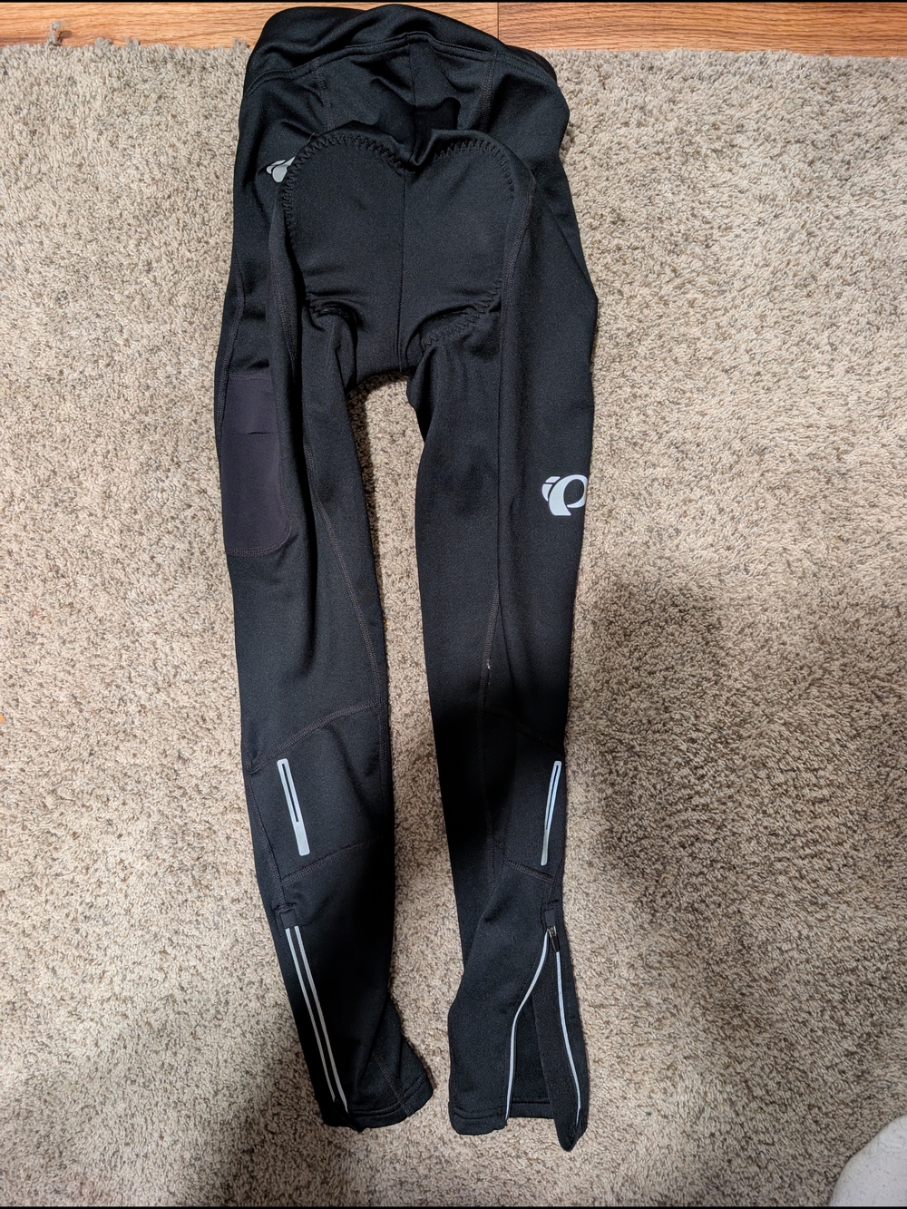 Pearl Izumi Black Cycling Tights with Reflective Accents